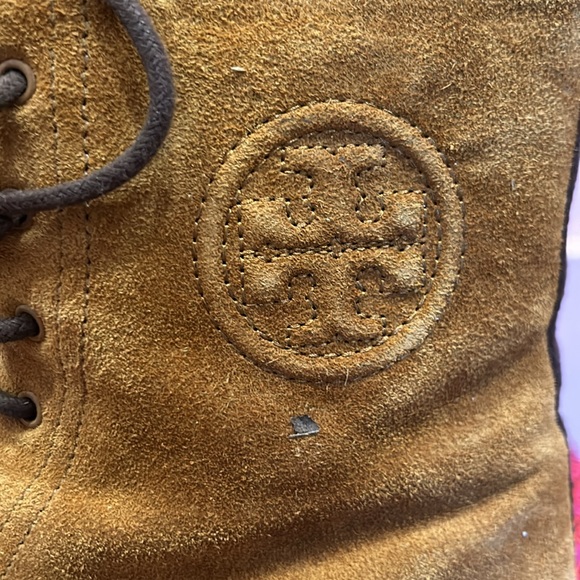 Tory Burch Miller embossed suede combat boots - Picture 8 of 14